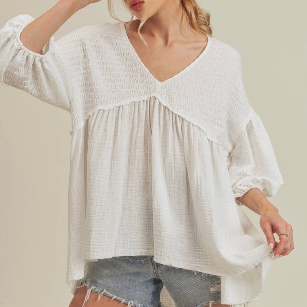 White Boho Top